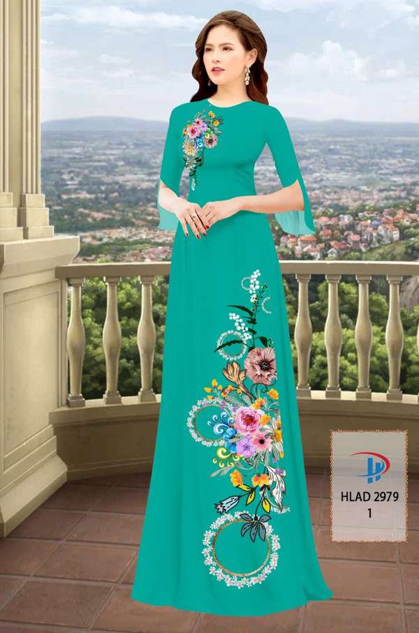 Vải Áo Dài Hoa In 3D AD HLAD2979 61